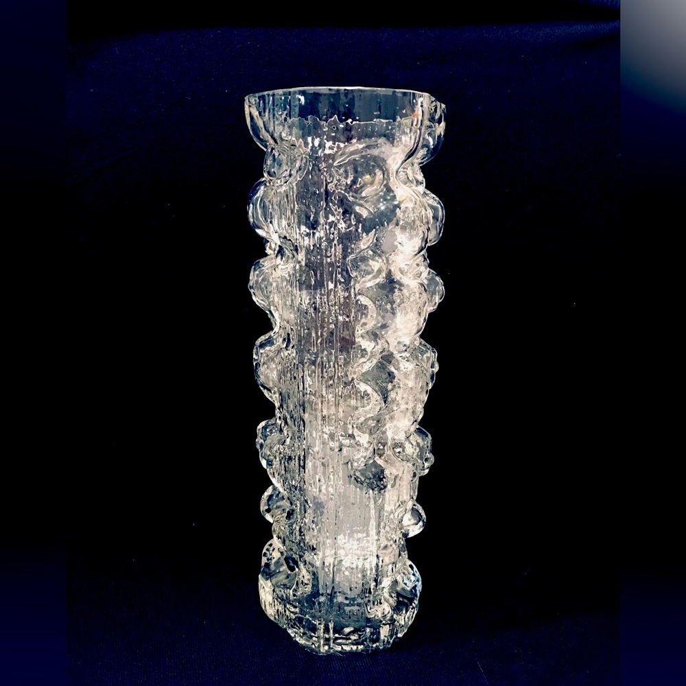 Vtg Martin Freyer Glasstruktur Series Rosenthal Abstract Brutalist Glass Vase